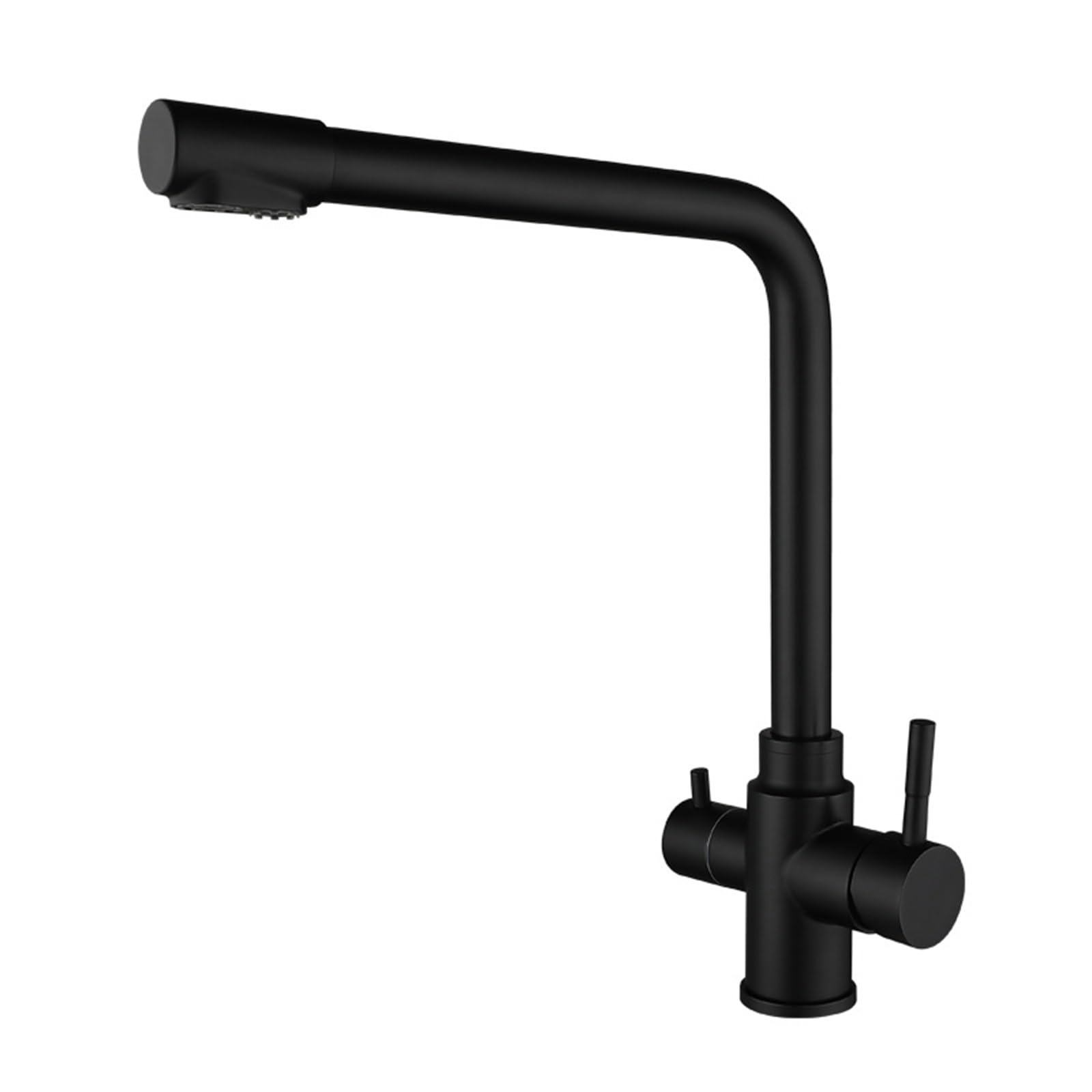 Mitigeur 3 voies noir en acier inoxydable pour eau filtrée cuisine moderne