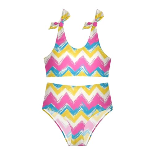 Wusikd Colorful Horizontal Girls Swimsuits Two Piece Swimwear Bikini Set for for Girls Size 3T3
