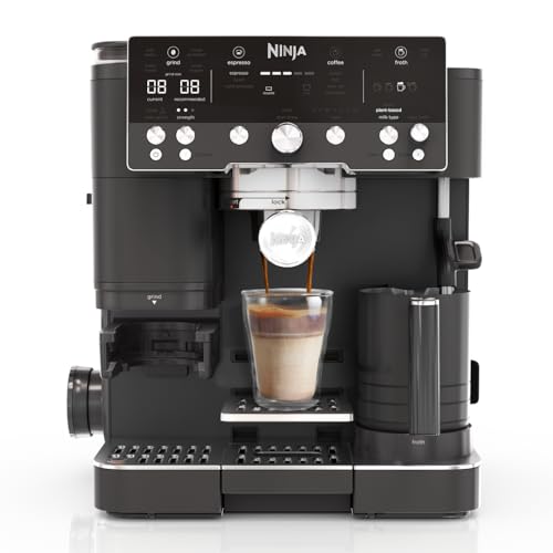 Ninja Luxe Premier 3-in-1 Coffee Machine, Latte, Cappuccino, Cold Brew & Espresso Maker With Built in Bean Grinder & Milk Frother, Easy to Use, 4 Automated Froth Presets, Black ES601UKBK