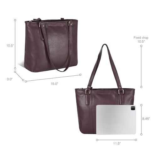 Image of Leather Purse For Women - Real Leather Tote For Women - Ladies Shoulder Handbag For Work, Travel, Casual Use
