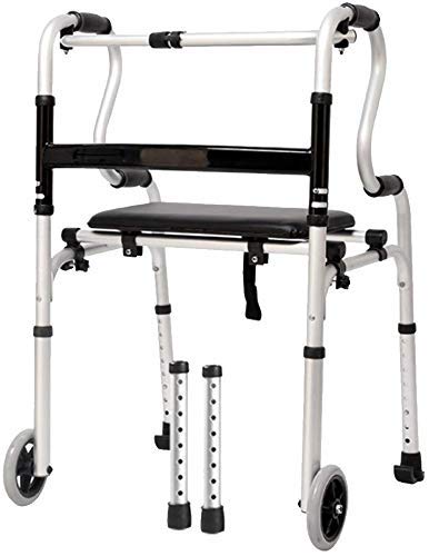 Tabouret déambulateur vieil homme hauteur réglable aluminium 4 roues
