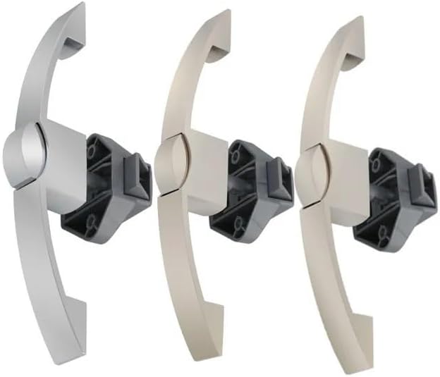 5PCS Camper Car Push Lock with Handle RV Boat Home Cabinet Drawer Latch Button Locks Furniture Hardware(Brushed Silver 128mm)