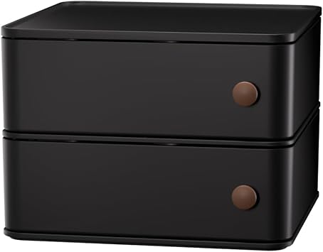 CHANCETSUI Black desk organizer for men Multi function countertop container for gaming desk, workstation, bathroom storage, square storage box for black aesthetic