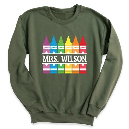 Personalized Crayon Teacher Shirt Sweatshirt, Cute Teacher T-Shirt, Back to School Sweatshirt, Crayon Teacher Shirt, Teacher Sweatshirt, Teacher Name T-Shirt, Funny Teacher Shirt, Teacher Tee Hoodie4