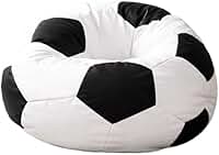 Puff Bola Grande Com Enchimento Conforto Decoração Quarto Almofadão(Branco com preto)