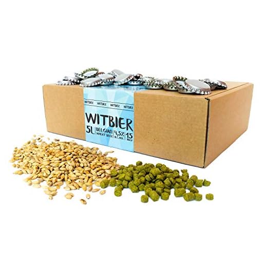 Eazy Brewing® Recambio para kit de elaboración de cerveza de 5 litros - Receta de cerveza Blanca Belga (Witbier) - Para preparar su propia cerveza artesanal – Instrucciones en Español