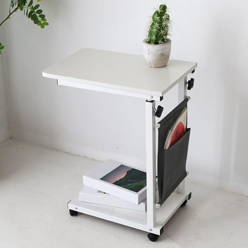Table d'appoint mobile réglable en C bout de canapé sur roulettes - 2