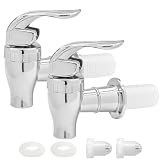 Bonsicoky 2 Pack Replacement Spigot for Beverage Dispenser - BPA Free Cooler Faucet with Filter Function - Push Style Spigot Tap - Silver