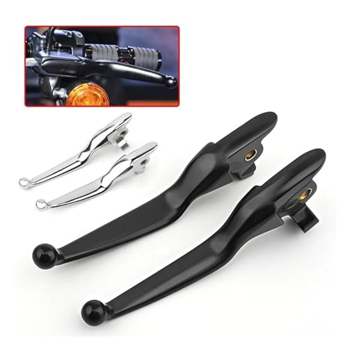 Palanca de embrague ajustable negra para manillar de Harley Touring Road King 3