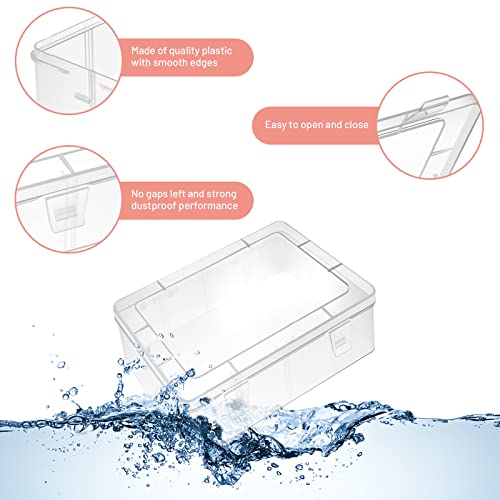 Gbivbe Small Bead Organizers, 7 Pieces Plastic Storage Cases Mini Clear Bead Storage Containers Transparent Boxes With Hinged Lid And Rectangle Clear Craft Supply Case #TOP2