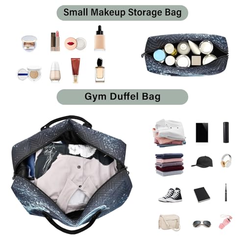 Weekender Bags Travel Duffel Gym Bag Dolphin Carry on Overnight Tote Bag with Toiletry Bag for Airplane Travel Trip Gym Yoga4