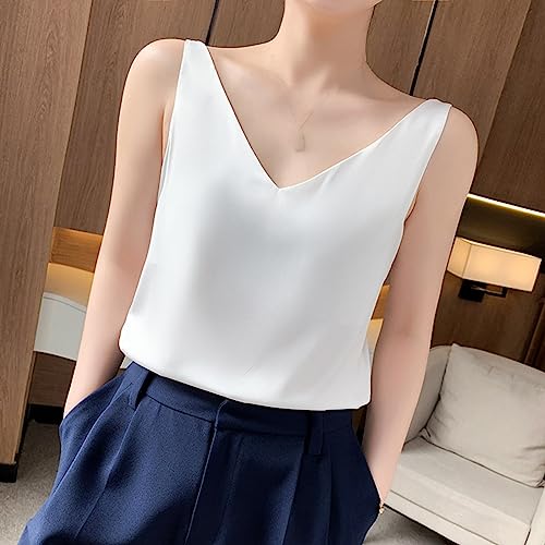 Moda sexy con cuello en V de satén fino para estilismos ejecutivos