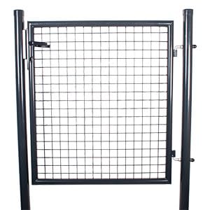 ATTAS Gartentor Metall | 100x100, anthranzit, inkl. Schloss und 3 Schlüssel abschließbar| Zauntür, Gartentür für Doppelstabmattenzaun Tor, Zauntor Metall, Hoftor, Rund