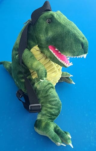 Plush Stuffed TRex Dinosaur Mini Backpack, Plush Green Stuffed Animal Shoulder Bag, Adjustable Nylon Straps with Zipper (DINO-2)3