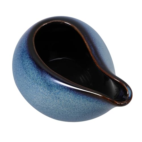 GRIRIW Ceramic Milk Jug and Juice Funnel Mini Coffee Pitcher Cups Pitcher for Breastmilk Jugs for Parties Coffee Milk Kettle Oatmilk Gravy Boat Mini Sauce Pitcher Sauce Jug Ceramics Blue