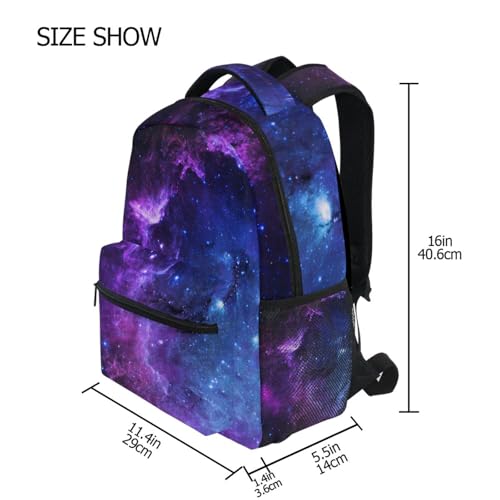Sac à dos d'école violet galaxie Mnsruu taille M pour élève