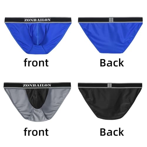 Men's Ice Silk Briefs Low Rise Sexy Biniki Briefs Underwears2