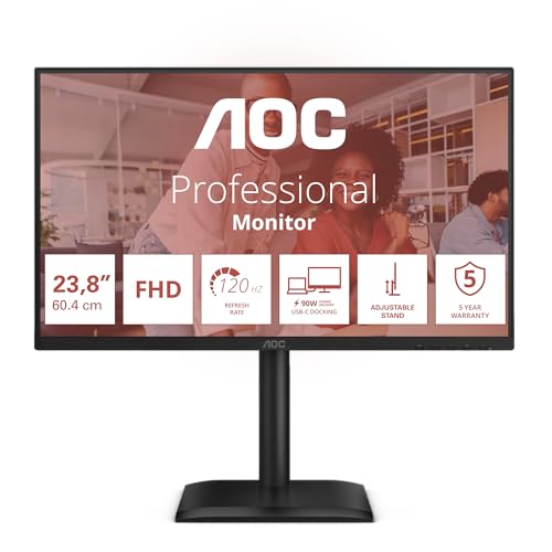 Monitor 24 pulgadas AOC 24E4CV con altavoces y reducción de fatiga