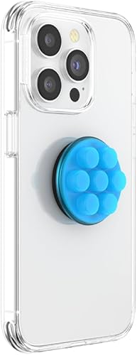 Miniatura 3 de PopSockets Agarre para teléfono a base de plantas con soporte expandible, agarre adhesivo, PopSockets ecológico para teléfono, color azul eléctrico