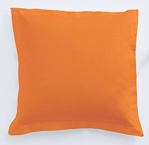 Taie d'oreiller Coton Today Unie carrée Mandarine