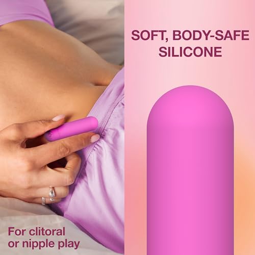 Image of plusOne Bullet Vibrator for Women - Silicone Mini Vibrator, Pink Mini | Sex Toy Personal Massager with 10 vibration settings, Fully Waterproof, USB Rechargeable