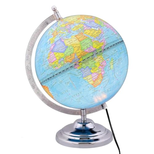 Image of Educational World Globe for students and Teachers (Blue /Multi, 8 Inch Dia)