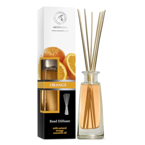 Raumduft Diffuser Orange 100 ml - Natürlich ätherisches Orangenöl - Reed Diffuser - Aromatherapie - Boutique - Restaurant - Raumbeduftung