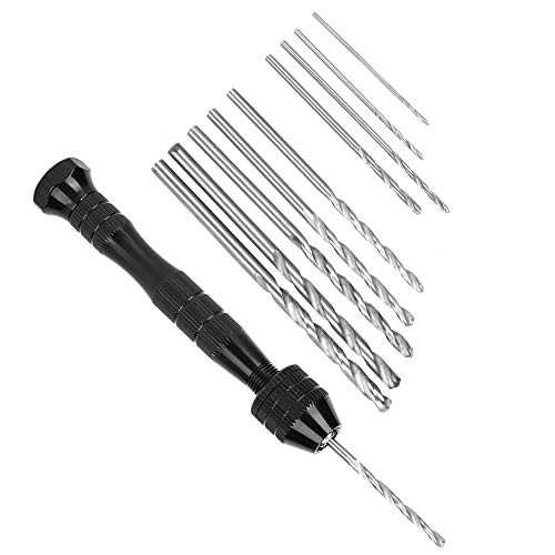 Hand Drill Manual, Pin Vise Hand Drill with 20 Drill Bits Pin Vise Hand Drill Hand Drill Set Micro Drill Bit Set for Jewelry, Resin, Tools for Wood, Plastic
