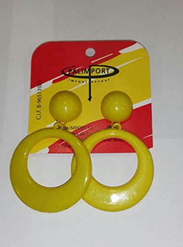 Zzcostumes Small flamenca earrings in yellow color