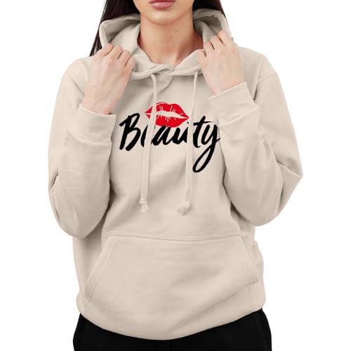 Image of Graphic Impact Beauty and The Beast Matching Set for Him And Her Unisex Hoodie Novelty Design Gift Idea Wife Husband Girlfriend Boyfriend Love Valentines Day Couples Matching Hoodies(Sand,Beauty,XXL)