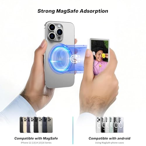 Image of Phone Vlog Selfie Monitor Screen,Magnetic Wireless Connection with Remote Control Compatible with iPhone & Android, Using Phone Rear Camera for Selfie Vlog Live Stream