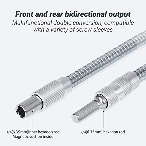 Image of AASONS Metal Flexible Drill Bit Extension, Flexible Shaft Adapter with Quick Change Magnetic 1 /4'' Hex Shank 200mm Length | Connecting Link for Electronic Screwdriver