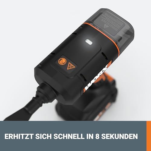 WORX 18V(20V MAX) kabelloser Handdampfreiniger WX770.9, Dampfreiniger für 220°F, tötet Keime, 8-Sekunden-Vorheizung, leichter und tragbarer Dampfreiniger für Zuhause und Auto, ohne Akku & Ladegerät