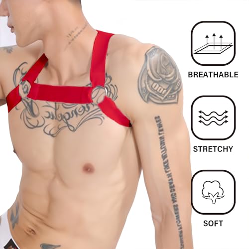Image of Mens Harness Belt Nylon Elastic Body Shoulder Strap Sexy Halter Club Wear Cosplay Costume