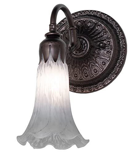 Meyda 5.5" Wide Gray Tiffany Pond Lily Wall Sconce