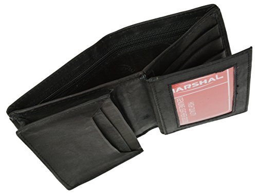 Genuine Leather Slim Bi-Fold ID Wallet with Expandable Pocket for Business Cards Credit Cards with Middle Flap4