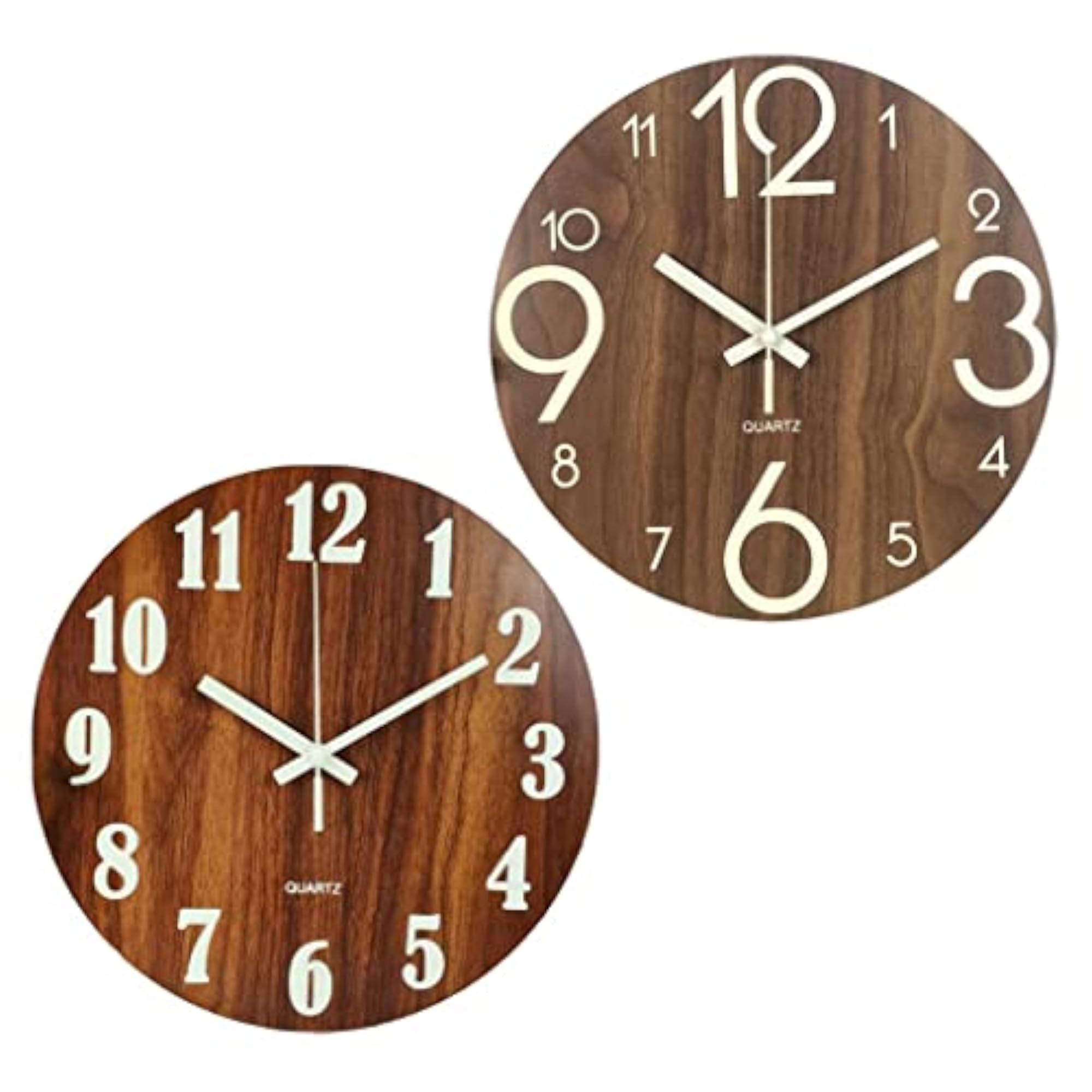 Luminous Glow Wall Clock, Silent Dark Quartz Design