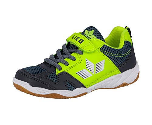 Lico Sport VS Unisex Kinder Hallenturnschuh, Anthrazit/ Lemon, 37...