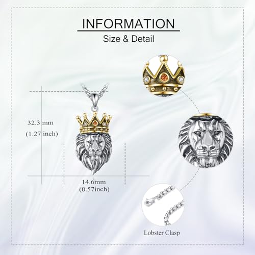 S925 Sterling Silver Cross/Memento Mori/Anchor/Lion/Om/Star Of David/Aztec Calendar/Eye Of Horus/Arrowhead/Saint Benedict Pendant 22+2" Stainless Steel Chain Necklace Jewelry Gifts for Men Women4