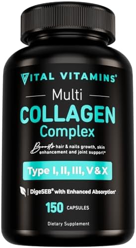 Vital Vitamins Multi Collagen for Women & Men - Type I, II, III, ...