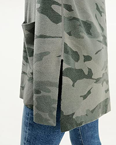 Splendid Reversible Cashmere Blend Camo Hooded Cardigan, Size Xs #TOP4