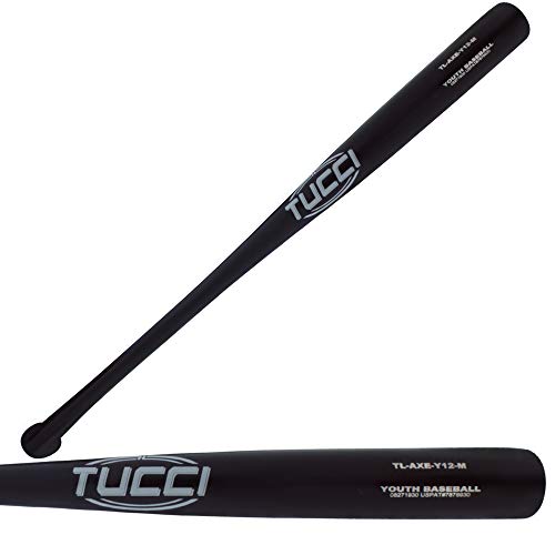 Tucci Y12 Axe Handle Maple Wood Youth Baseball Bat, Black/Black,...