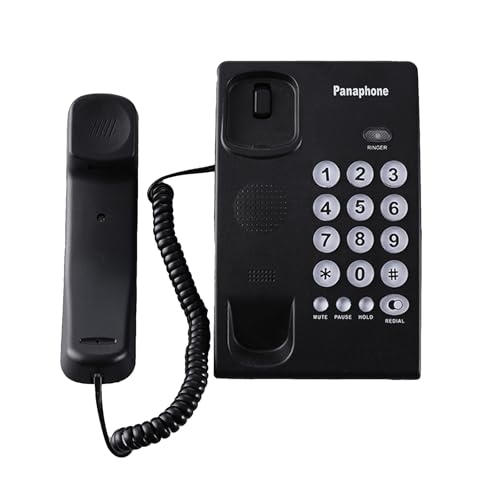 Teléfono fijo T3016 con cable con botón grande, no necesita batería, teléfonos de montaje en pared, memoria de llamadas en inglés