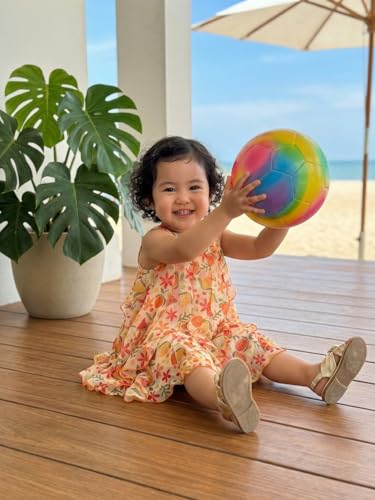 Image of Nautinati Baby Girls All-Over Printed Dress with Halter Neck and Ruffle Details | Age 0-2 Years