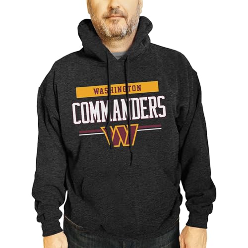 Team Fan Apparel NFL Adult Gameday Charcoal Hooded Sweatshirt - Cotton & Polyester Blend - Stay Warm and Represent Your Team