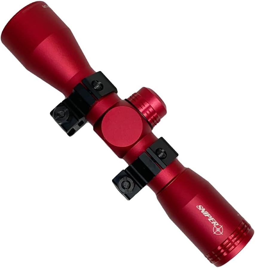 4x32 Compact Rifle Scope MT4x32 Hunting Scope w/Scope Rings, Crossbow Scope (Rangefinder/Mil-Dot/Five-Line Reticle)