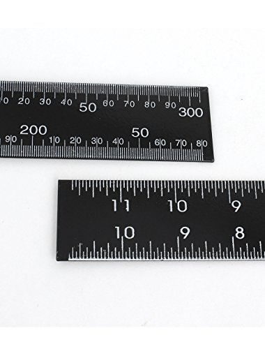 Regla escuadra L metálica 0-30cm doble escala miniatura 3