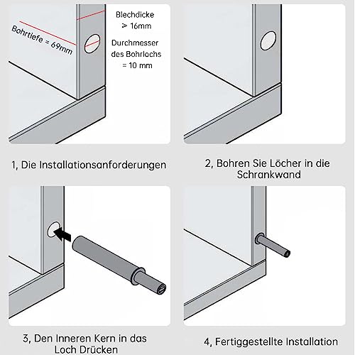 GoldRock Drucktüröffner Push to Open Türöffner Weiß, 4 Stück Tip on für Türen, Softclose Nachrüsten, Softclose Türdämpfer, Magnetschnäpper Dämpfer für Schranktüren, Magnet türschließer Schranktür