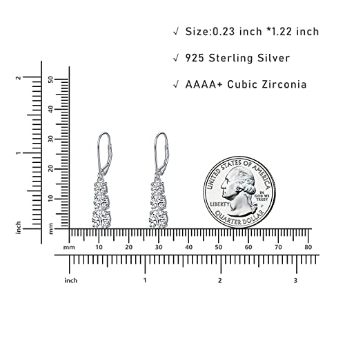 925 Sterling Silver Cubic Zirconia Leverback Drop Earrings Cz Dangle Earrings For Women #TOP1