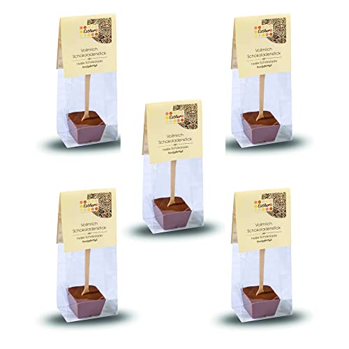 Esther Vollmilchschokoladenstick 5er Pack heiße Trinkschokolade zum Einrühren Geschenkidee für Kinder & Familie
